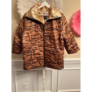 CHICO'S ZENERGY GOLD ANIMAL PRINT JACKET SIZE 3/ XL 16-18